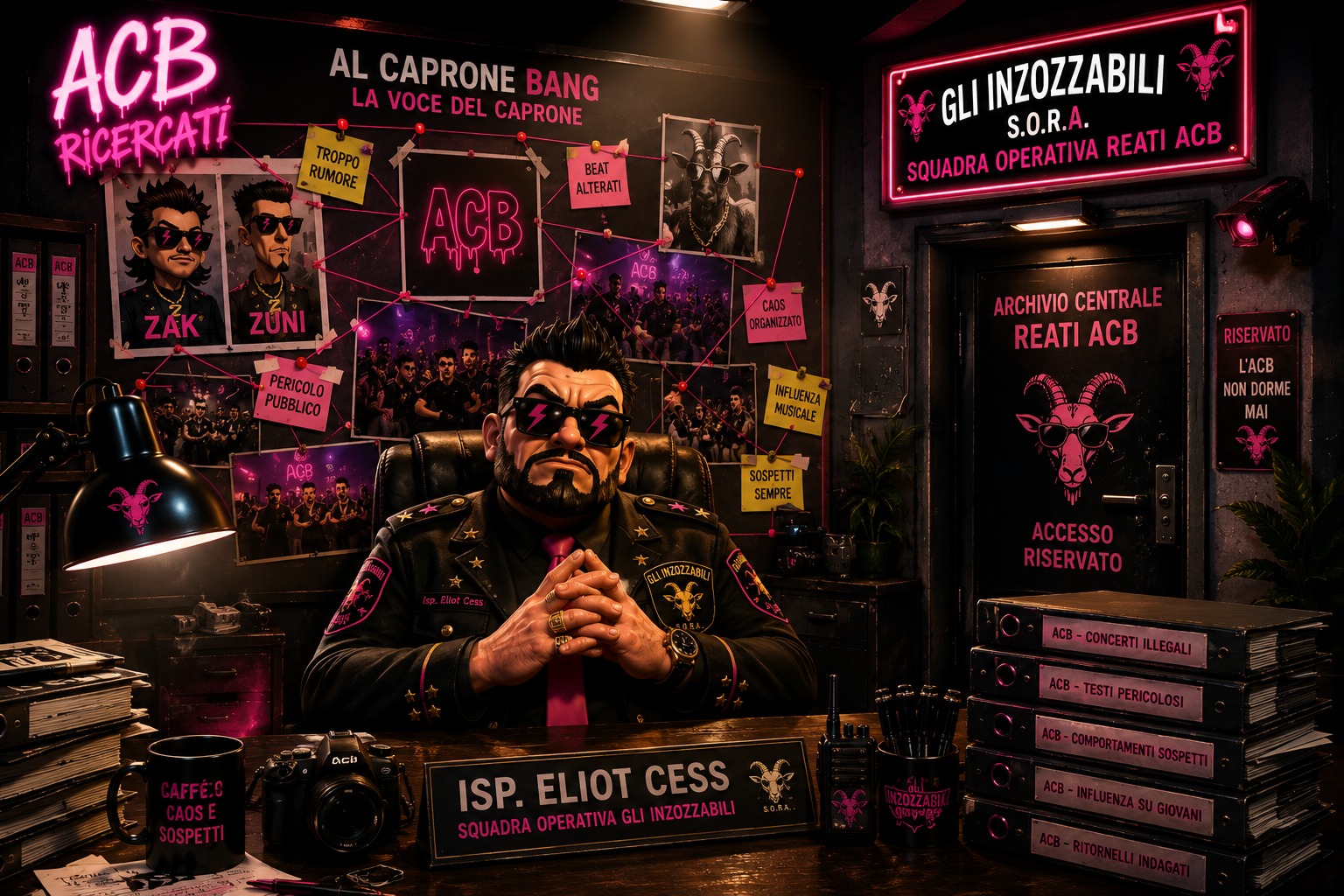 Ispettore Eliot Cess — Comandante Squadra Operativa Gli Inzozzabili (S.O.R.A.) — Archivio Centrale Reati ACB
