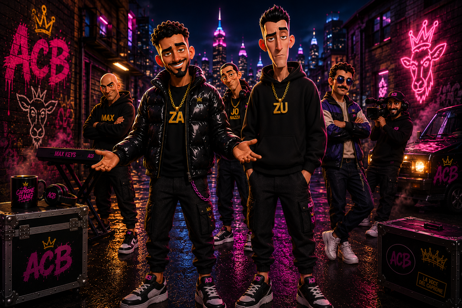 Al Caprone Bang — Zak, Zuni e la crew nel vicolo neon della città
