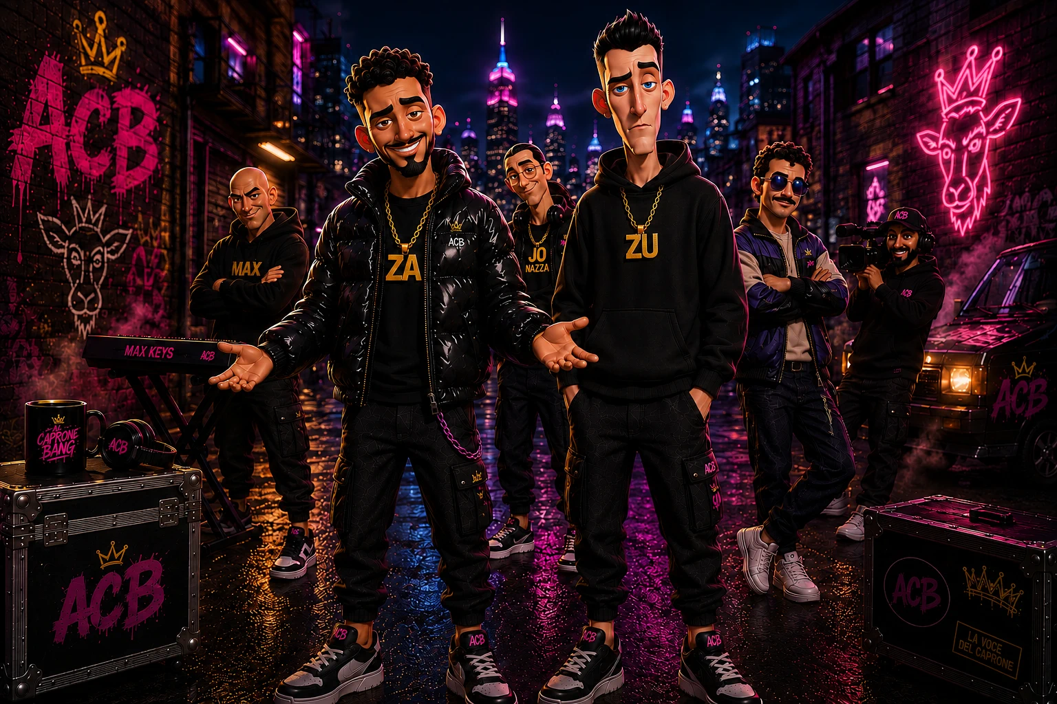 Al Caprone Bang — Zak, Zuni e la crew nel vicolo neon della città