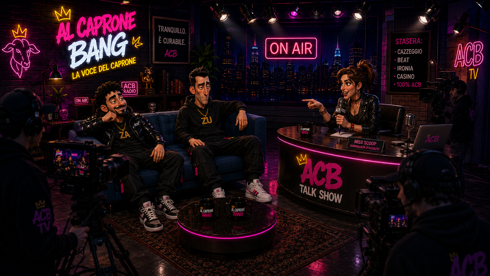ACB Talk Show — Zak, Zuni e la giornalista in studio